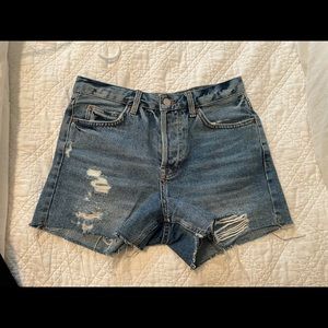 Topshop Ashley Moto Denim Shorts